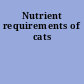 Nutrient requirements of cats