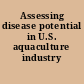 Assessing disease potential in U.S. aquaculture industry