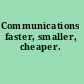 Communications faster, smaller, cheaper.