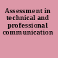 Assessment in technical and professional communication