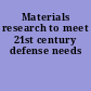 Materials research to meet 21st century defense needs