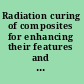 Radiation curing of composites for enhancing their features and utility in health care and industry.