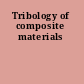 Tribology of composite materials