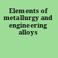 Elements of metallurgy and engineering alloys