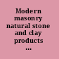 Modern masonry natural stone and clay products : the edited papers and discussions of a research correlation conference [...] /