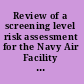 Review of a screening level risk assessment for the Navy Air Facility at Atsugi, Japan
