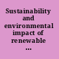 Sustainability and environmental impact of renewable energy sources