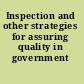 Inspection and other strategies for assuring quality in government construction