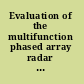 Evaluation of the multifunction phased array radar planning process