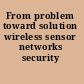 From problem toward solution wireless sensor networks security /