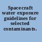 Spacecraft water exposure guidelines for selected contaminants.