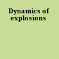 Dynamics of explosions