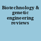 Biotechnology & genetic engineering reviews