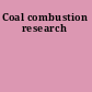 Coal combustion research