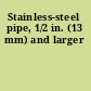 Stainless-steel pipe, 1/2 in. (13 mm) and larger