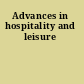Advances in hospitality and leisure