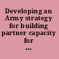 Developing an Army strategy for building partner capacity for stability operations