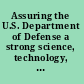 Assuring the U.S. Department of Defense a strong science, technology, engineering, and mathematics (STEM) workforce  /