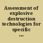 Assessment of explosive destruction technologies for specific munitions at the Blue Grass and Pueblo chemical agent destruction pilot plants