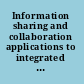 Information sharing and collaboration applications to integrated biosurveillance : workshop summary /