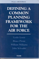 Defining a common planning framework for the Air Force /