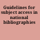 Guidelines for subject access in national bibliographies