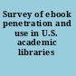 Survey of ebook penetration and use in U.S. academic libraries
