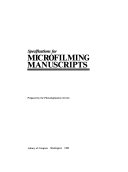 Specifications for microfilming manuscripts /