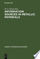Information sources in metallic materials /