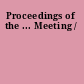 Proceedings of the ... Meeting /