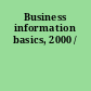 Business information basics, 2000 /