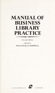 Manual of business library practice /