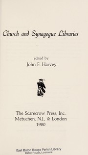 Church and synagogue libraries /