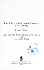 Law librarianship in the twenty-first century /