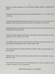 The Academic library budget and expenditure report