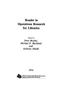 Reader in operations research for libraries /