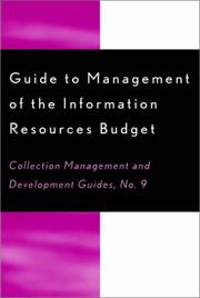 Guide to the management of the information resources budget /
