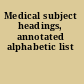 Medical subject headings, annotated alphabetic list