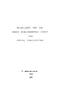 Guidelines for the coded bibliographic strip for serial publications /