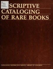 Descriptive cataloging of rare books.