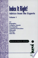 Index it right! : advice from the experts /