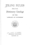 Filing rules for the dictionary catalogs of the Library of Congress.