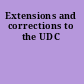 Extensions and corrections to the UDC