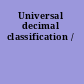 Universal decimal classification /