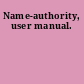 Name-authority, user manual.