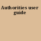 Authorities user guide