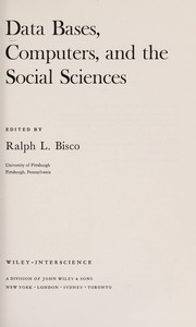 Data bases, computers, and the social sciences /