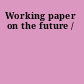 Working paper on the future /