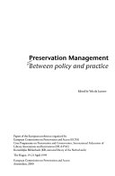 Preservation management : between policy and practice /