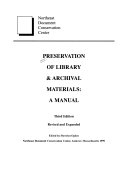 Preservation of library & archival materials : a manual /